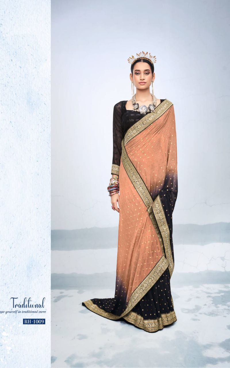 Heavy Weightless Georgette with lace border saree