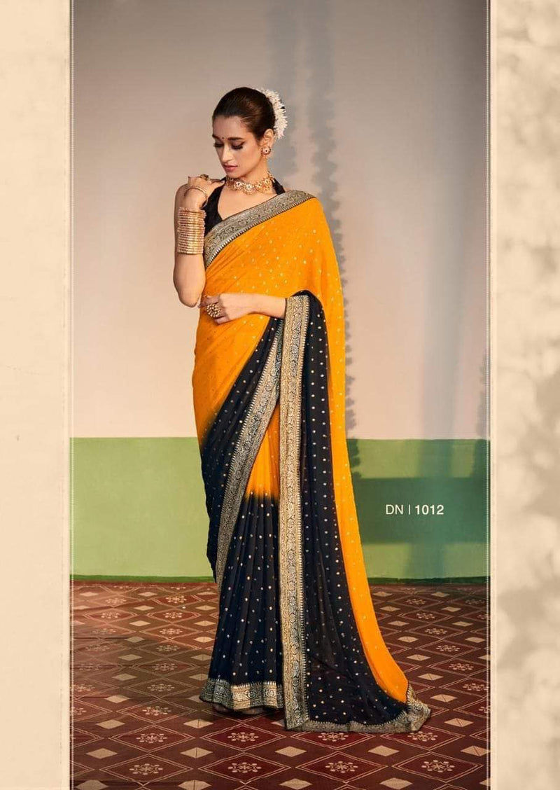 Heavy Weightless Georgette with lace border saree