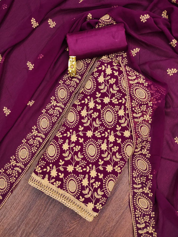 Georgette with embroidery work Punjabi suit