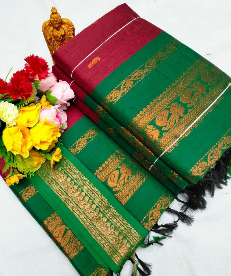 Premium Quality Kalyani cotton saree/Lata Gadwal Paithani