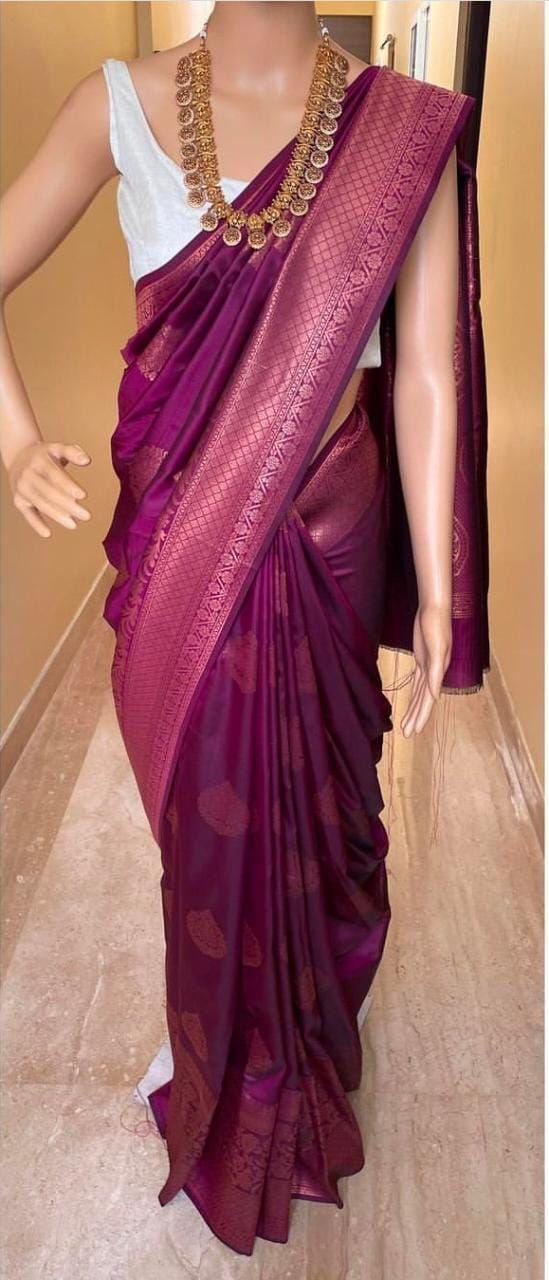 Soft lichi silk cloth saree