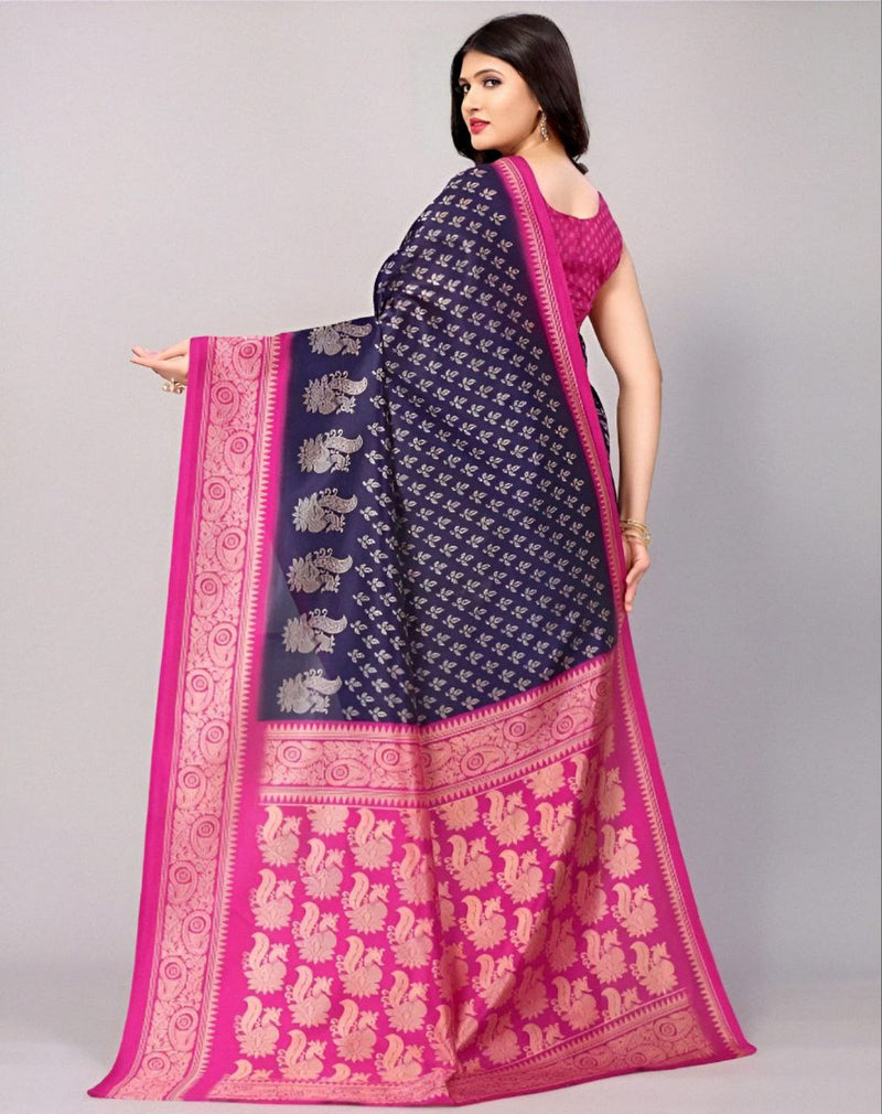 Pure LICHI SILK SAREE with wonderful peacock print