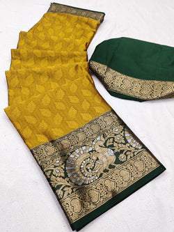 Mesmerizing Rich Cotton Jacquard Silk Saree