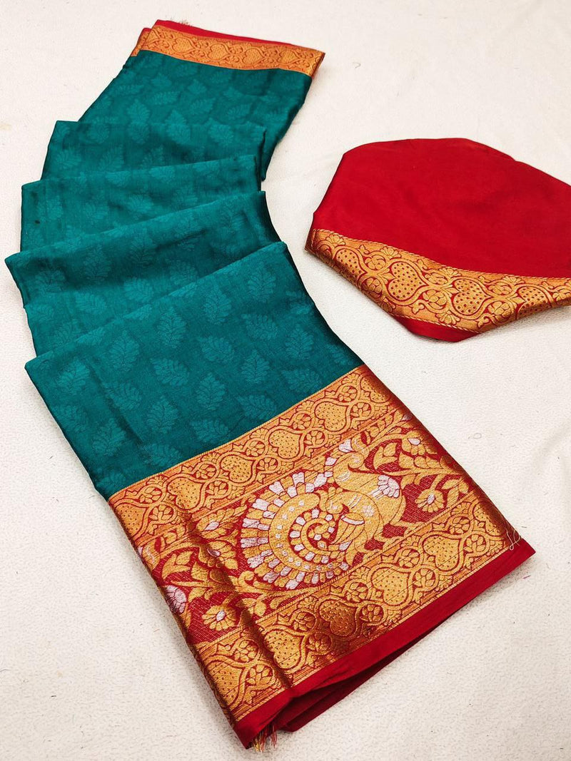 Mesmerizing Rich Cotton Jacquard Silk Saree