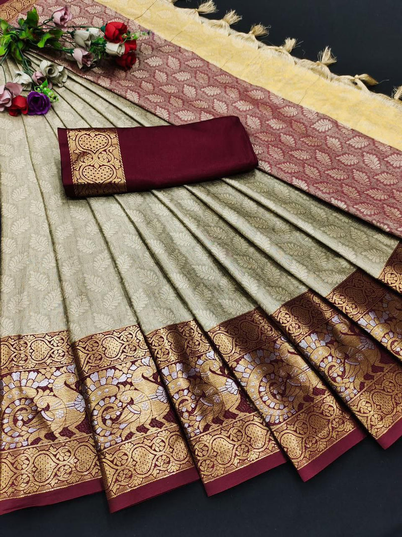 Mesmerizing Rich Cotton Jacquard Silk Saree