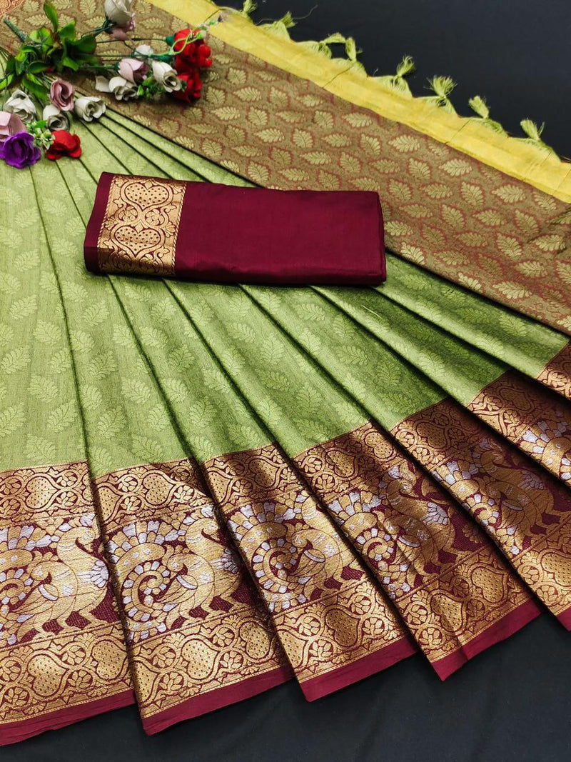 Mesmerizing Rich Cotton Jacquard Silk Saree