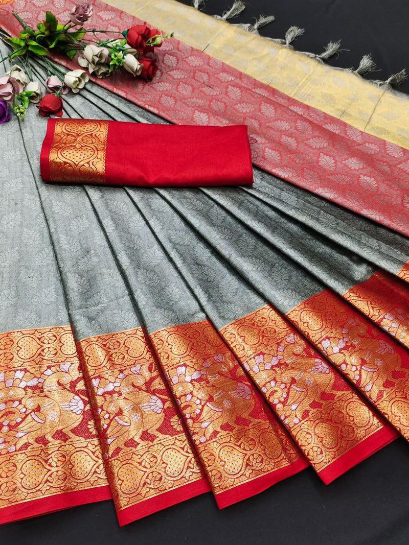 Mesmerizing Rich Cotton Jacquard Silk Saree