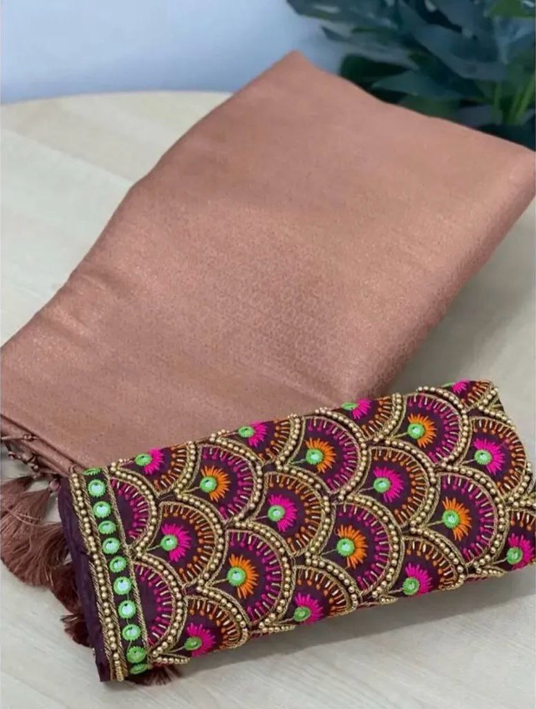 KUBERA SILK SOFETY SILK saree with beautiful aari work blouse