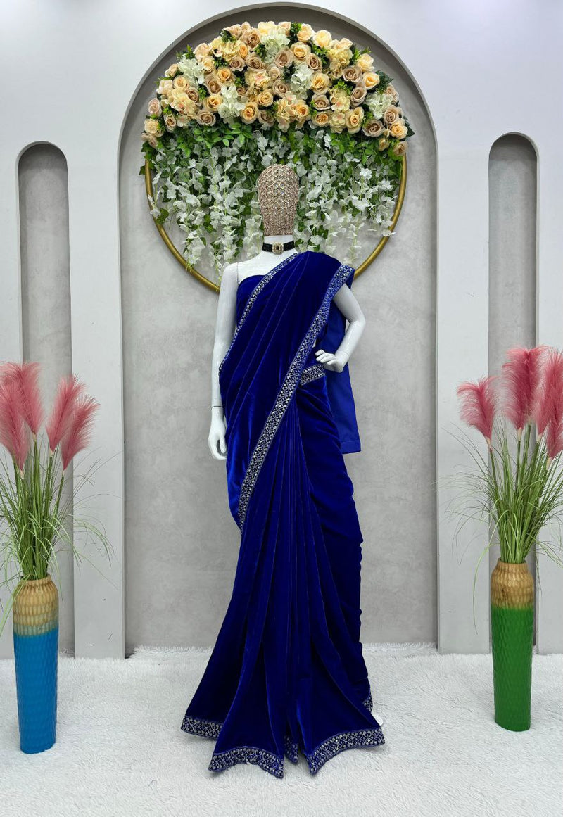 9000 Velvet Thread with Sequence Ready to wear Saree