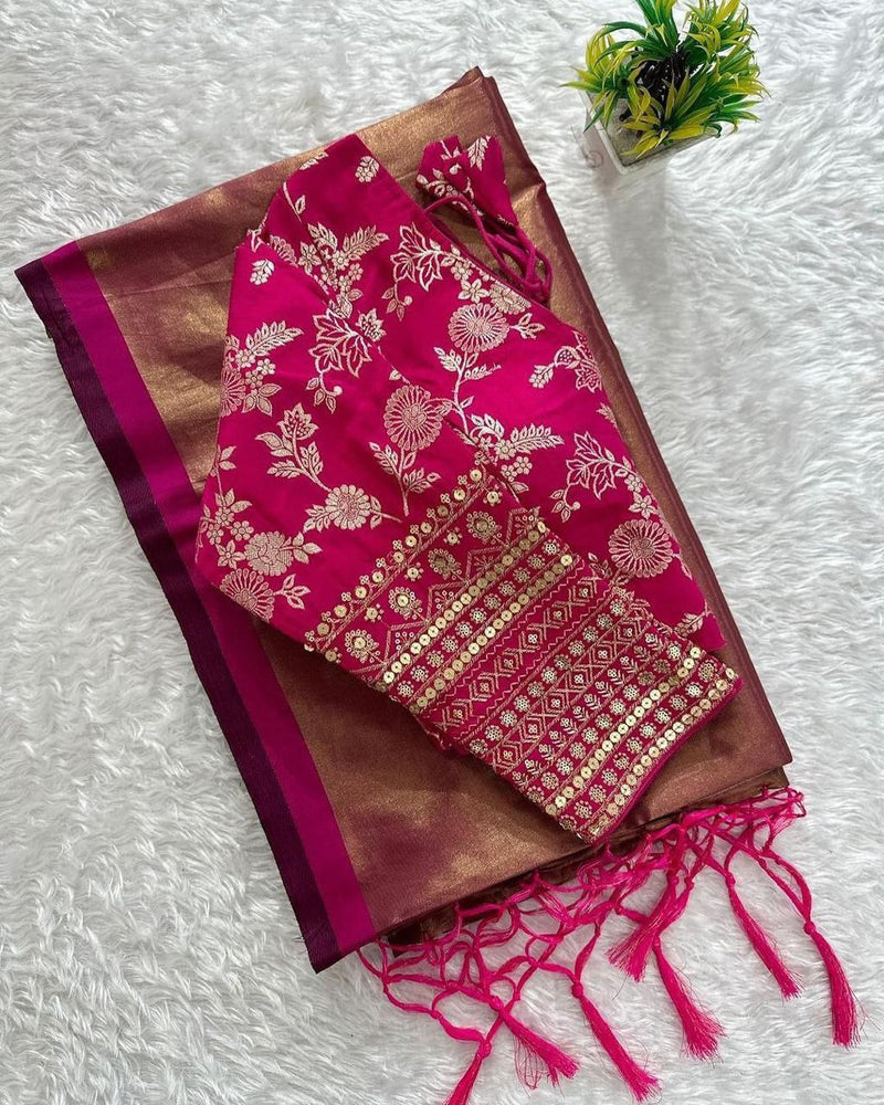 Designer Trending  Tissue Silk Saree With Elegant Looks