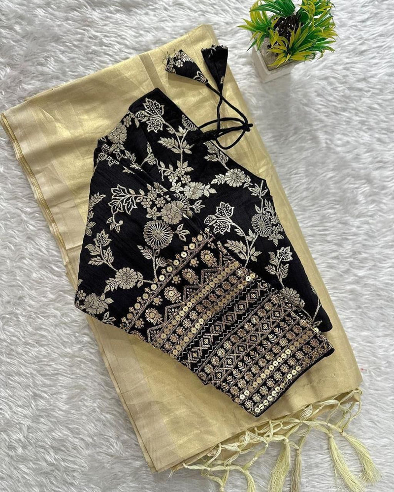 Designer Trending  Tissue Silk Saree With Elegant Looks