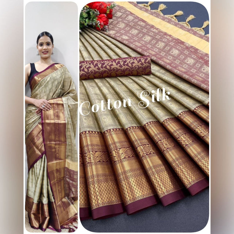 mercerised cotton silk And Self Viweing  Saree