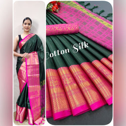 mercerised cotton silk And Self Viweing  Saree