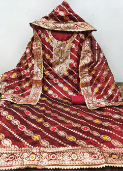 Chanderi fancy jacquard punjabi suit