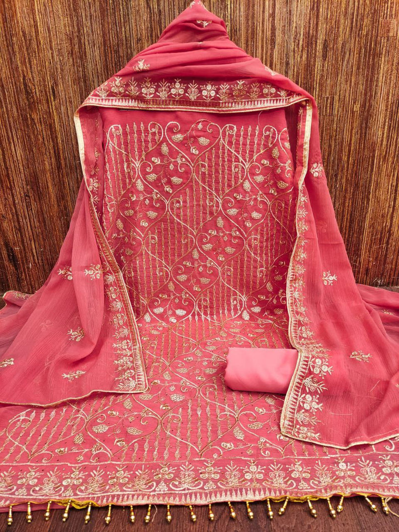 ZOMATO SILK WITH ZARI WORK punjabi suit