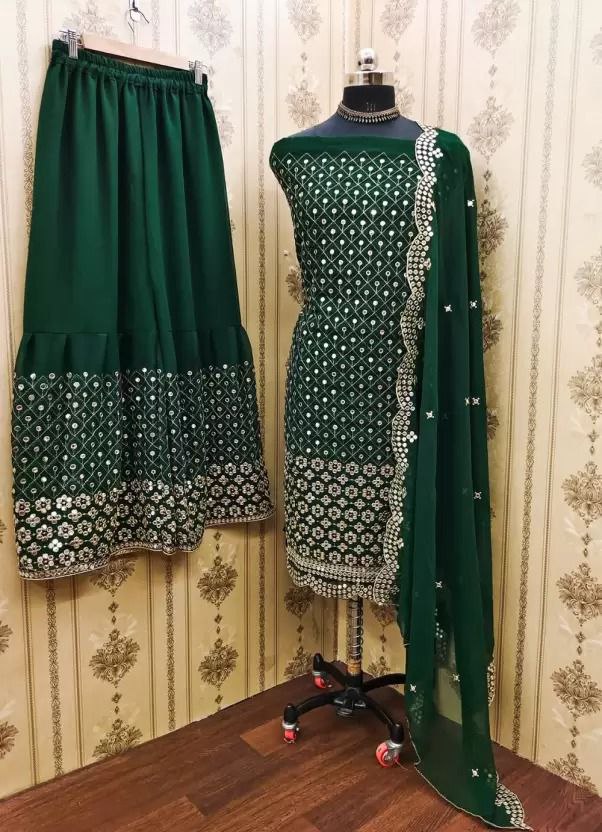 Georgette FOIL MIRROR WORK punjabi suit