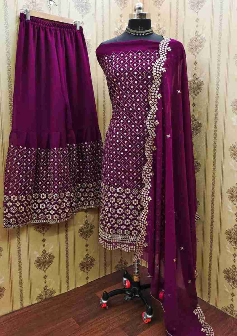 Georgette FOIL MIRROR WORK punjabi suit