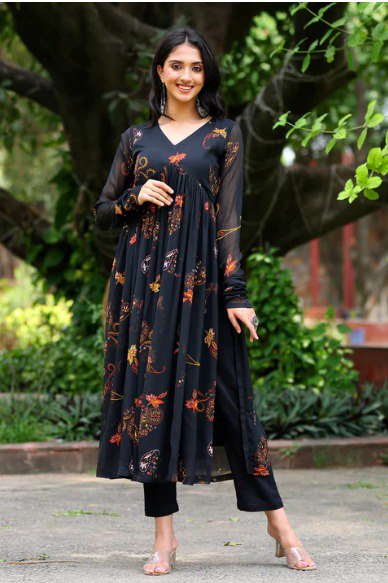 Alia Cut Kurti with pant in Plus Size Collection