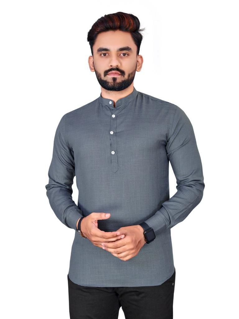 Mens Wear Cotton Slub Short kurta