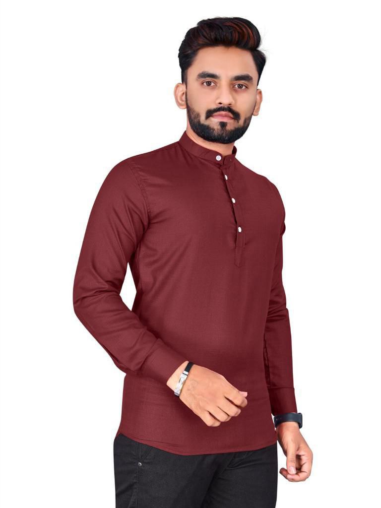 Mens Wear Cotton Slub Short kurta