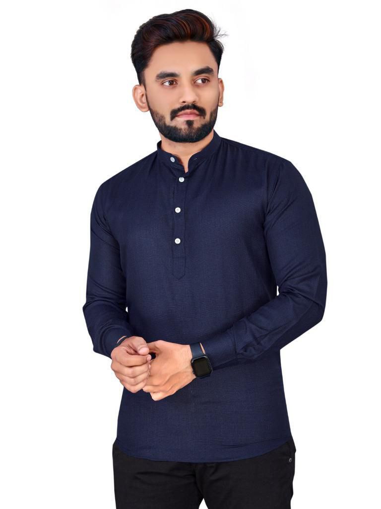 Mens Wear Cotton Slub Short kurta