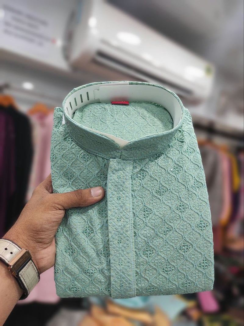 LUCKHNOWI WORK KURTA PYJAMA