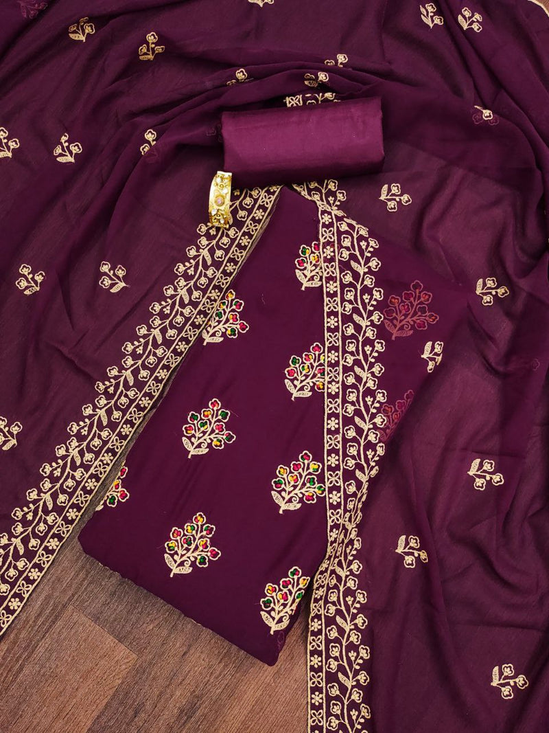 Georgette with embroidery work Punjabi suit