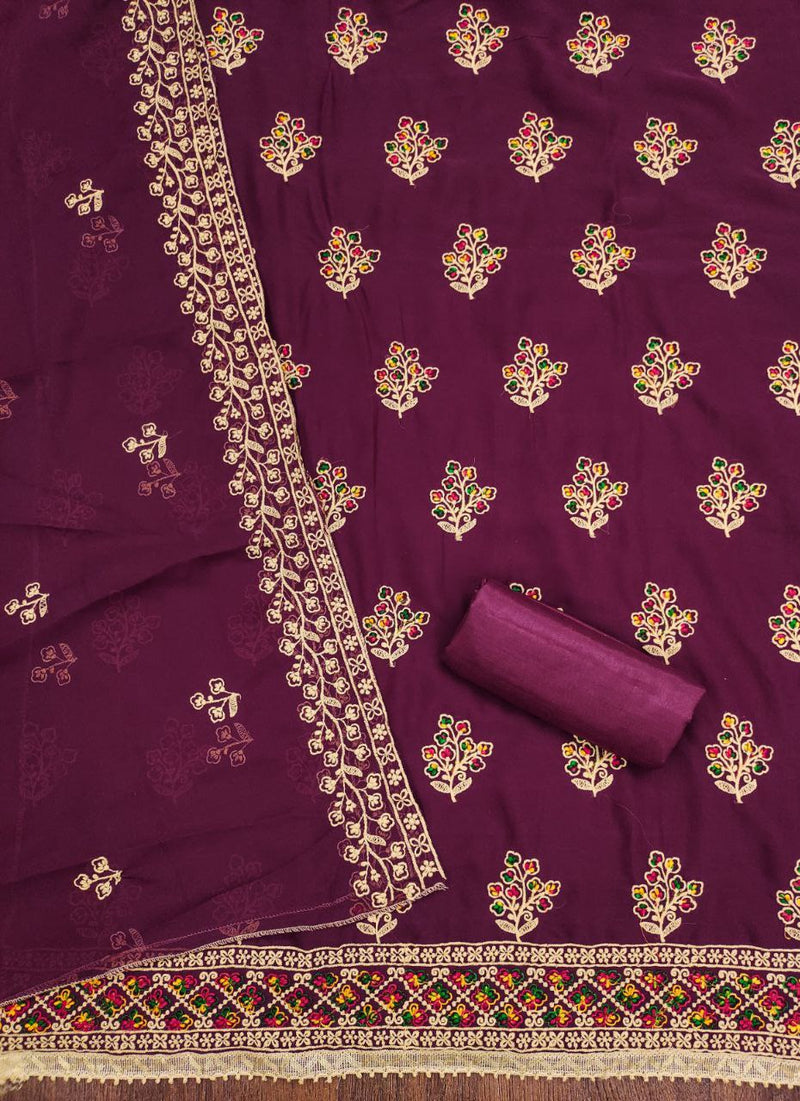 Georgette with embroidery work Punjabi suit