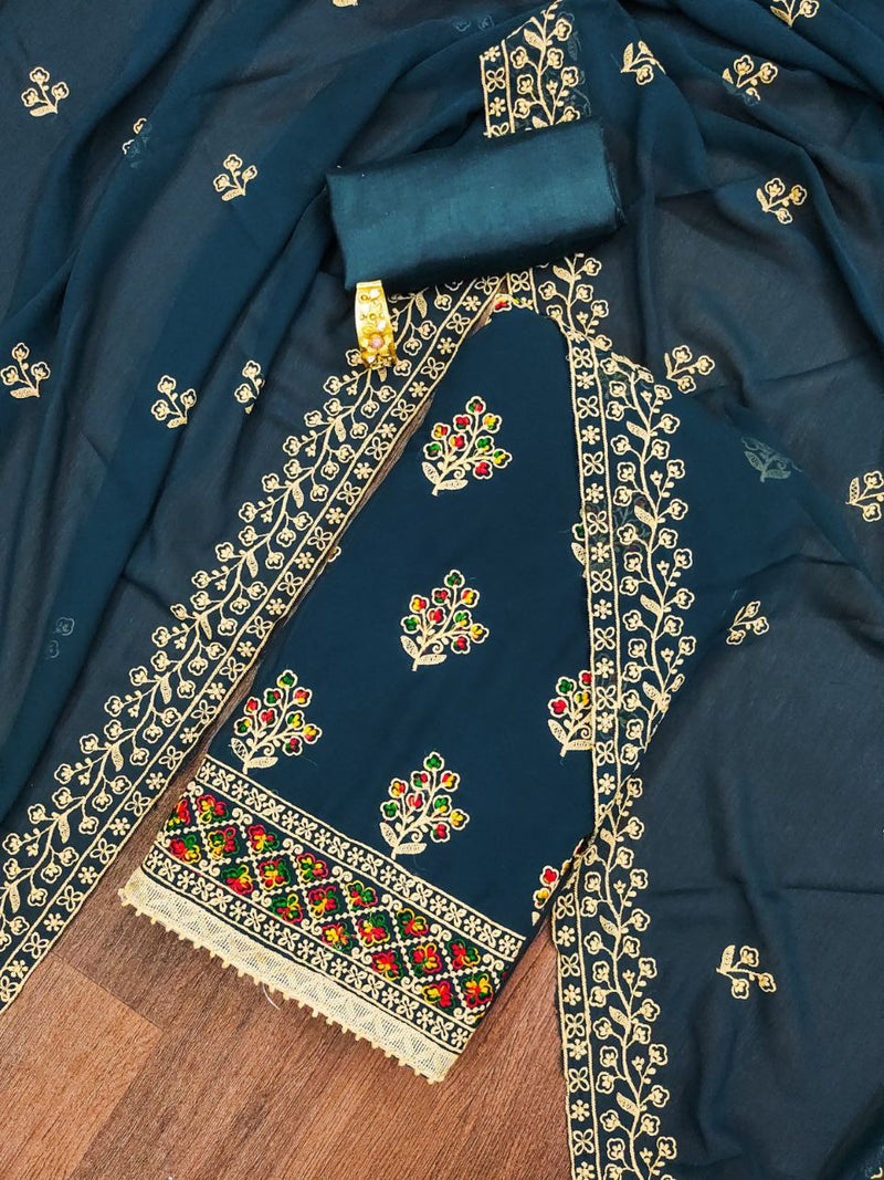 Georgette with embroidery work Punjabi suit