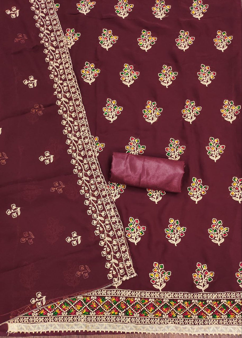 Georgette with embroidery work Punjabi suit