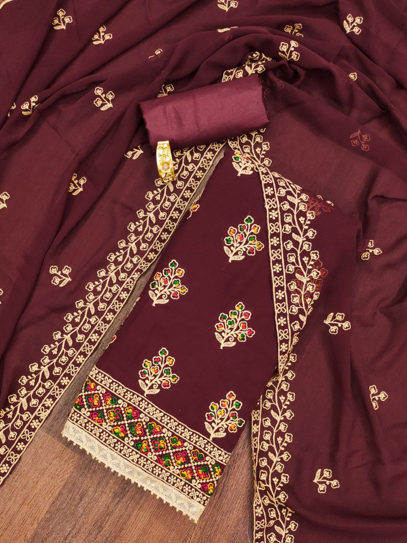 Georgette with embroidery work Punjabi suit