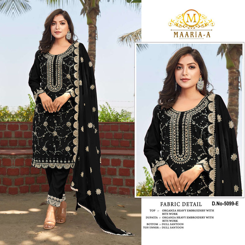 Heavy Embroidered Organza Suit with Moti Dupatta