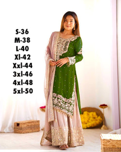 Designer Faux Georgette Embroidered Suit Set
