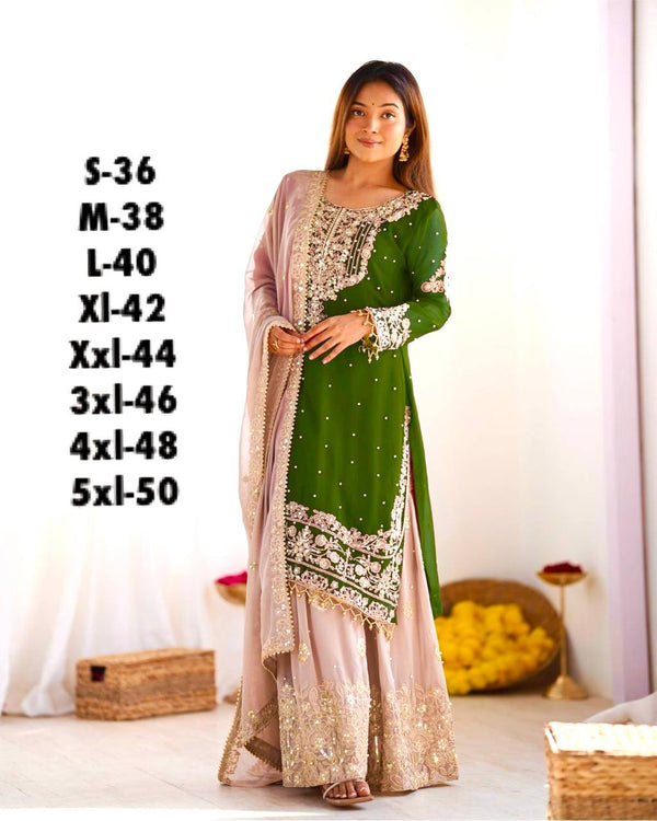 Designer Faux Georgette Embroidered Suit Set