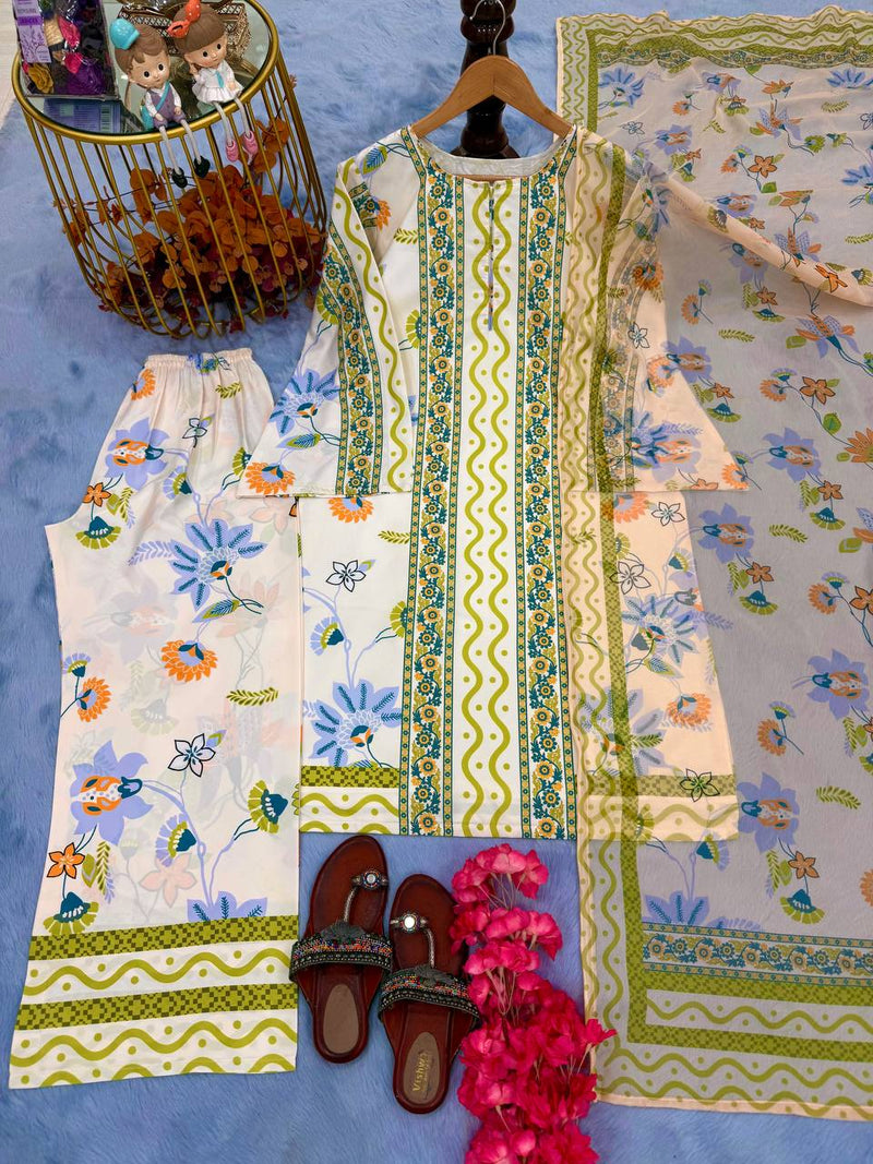 Digital Print Pure Crepe Co-ords Set with Dupatta