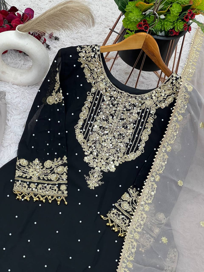 Premium Full-Stitched Partywear Plazzo Suit with Dupatta
