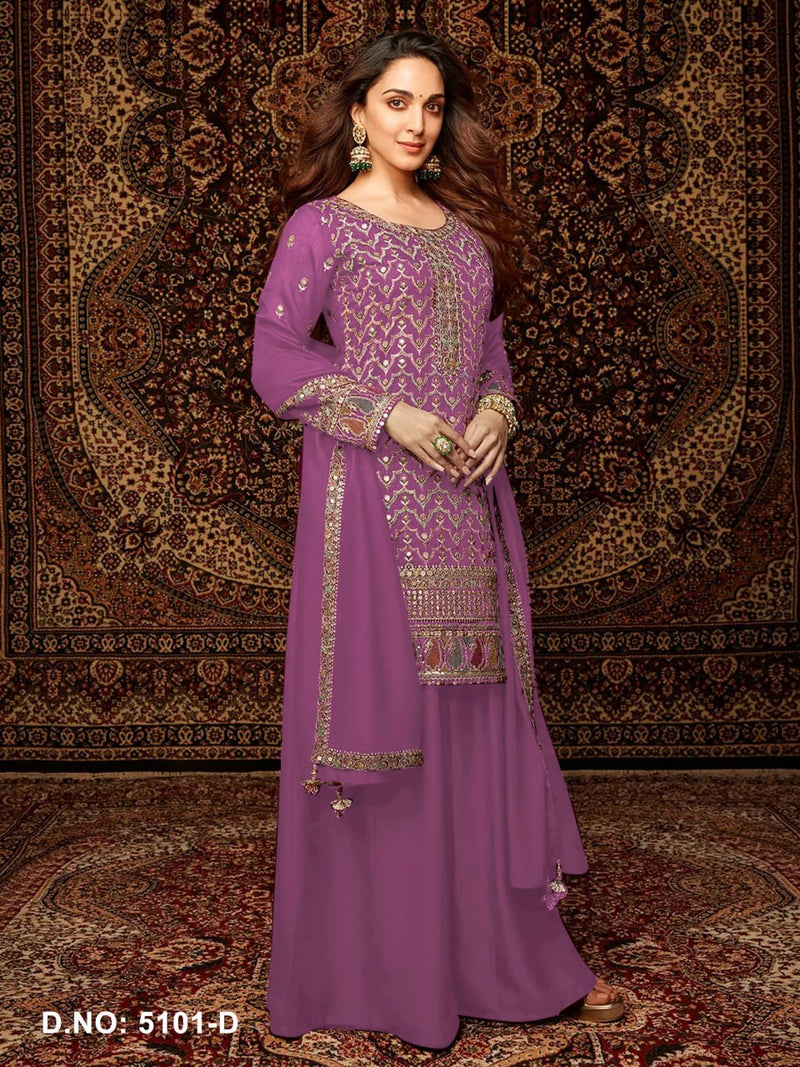 Designer Chinon Silk Suit Set with Dupatta
