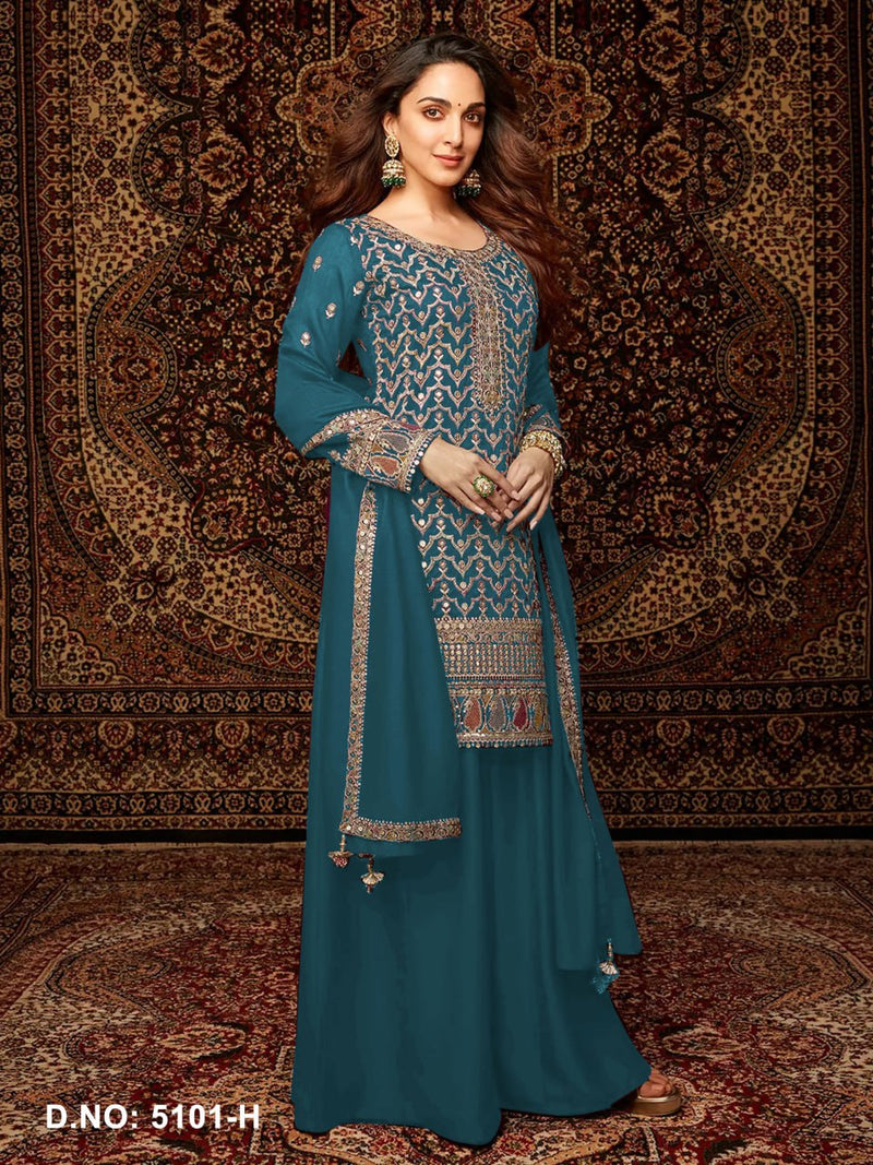 Designer Chinon Silk Suit Set with Dupatta