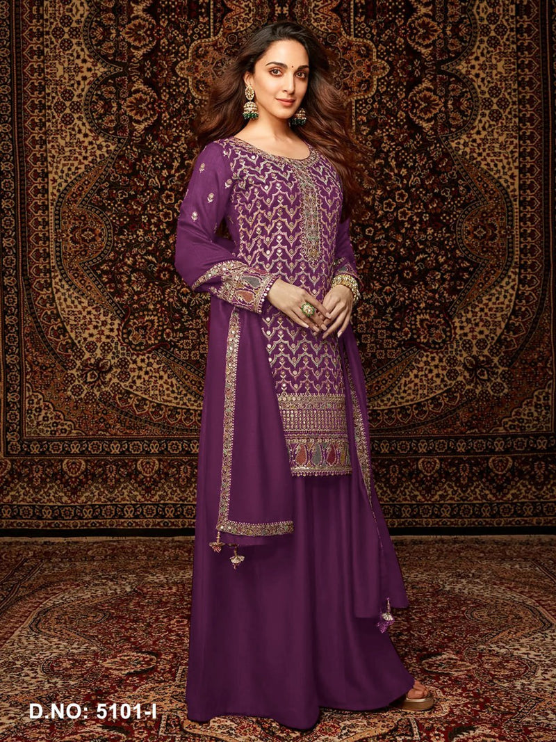 Designer Chinon Silk Suit Set with Dupatta