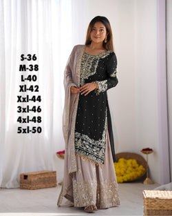 Premium Full-Stitched Partywear Plazzo Suit with Dupatta