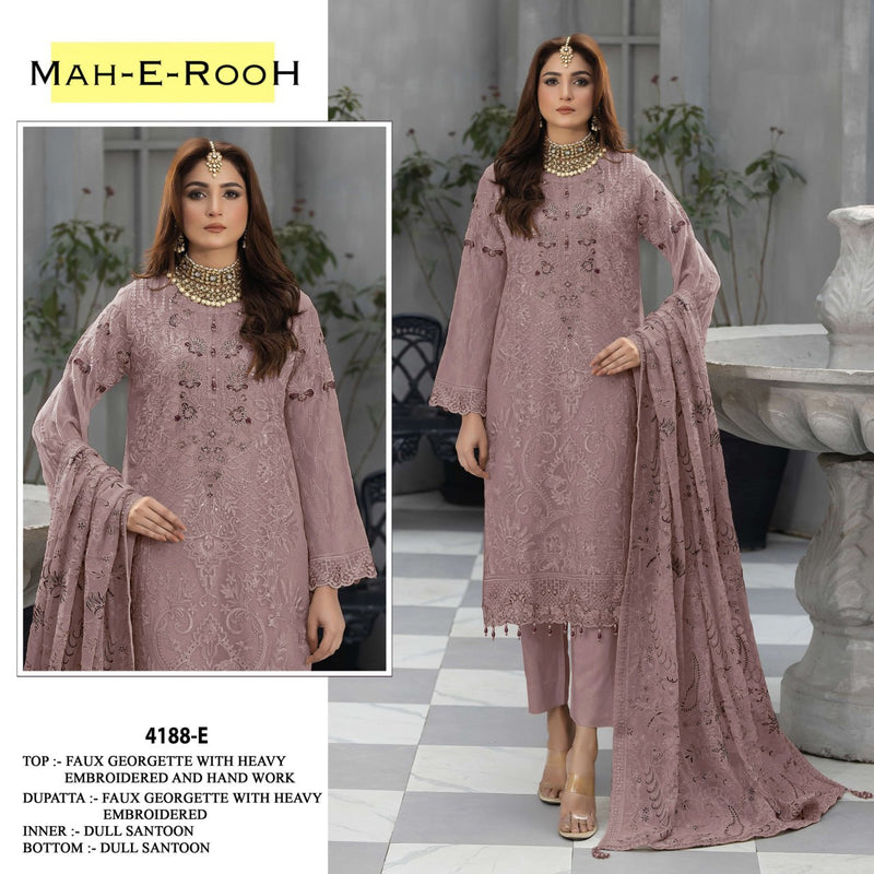 Designer Fully Stitched Georgette Suit Set with Handwork & Dupatta