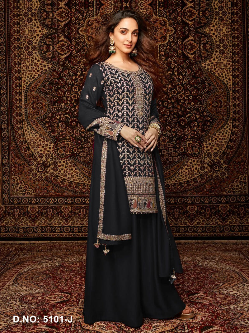 Designer Chinon Silk Suit Set with Dupatta