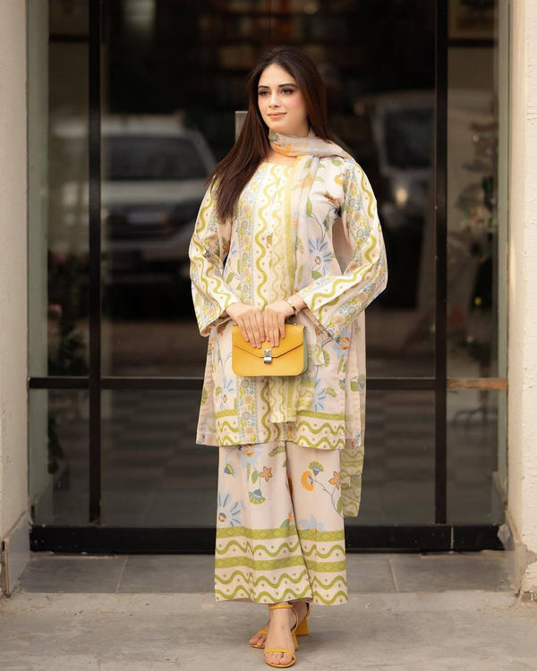 Digital Print Pure Crepe Co-ords Set with Dupatta
