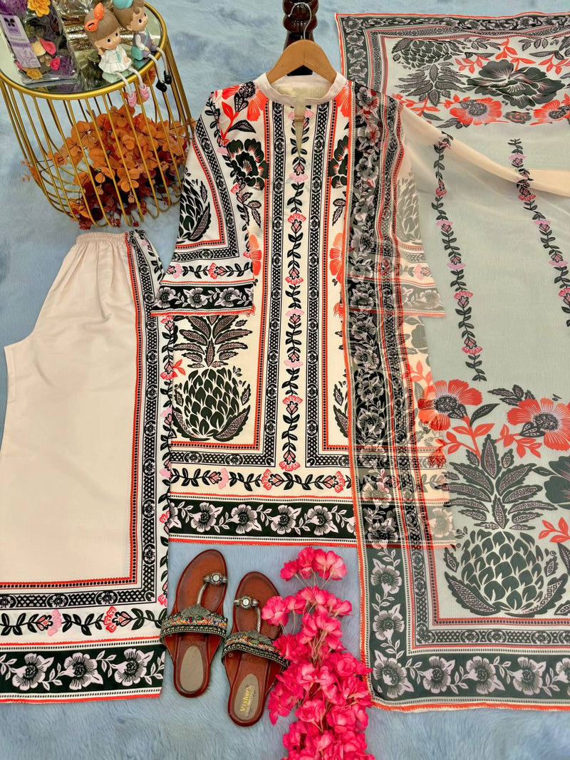New Designer Crepe Top & Palazzo Set with Digital Print Dupatta