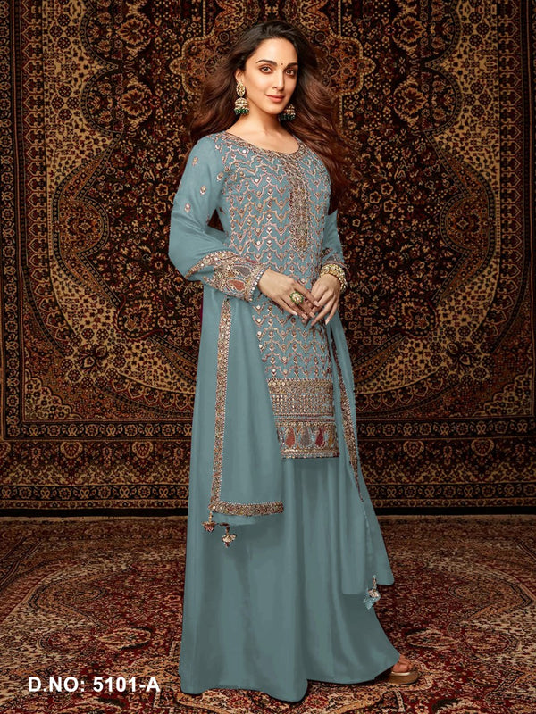 Designer Chinon Silk Suit Set with Dupatta
