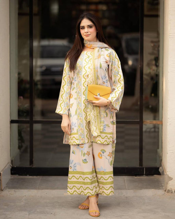 Digital Print Pure Crepe Co-ords Set with Dupatta