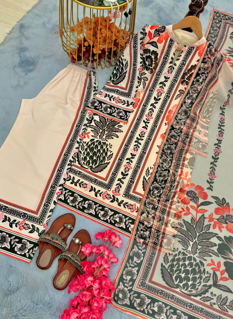 New Designer Crepe Top & Palazzo Set with Digital Print Dupatta