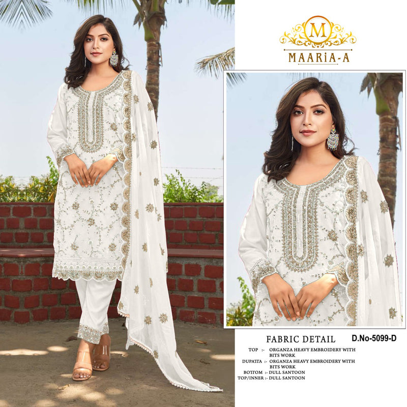 Heavy Embroidered Organza Suit with Moti Dupatta