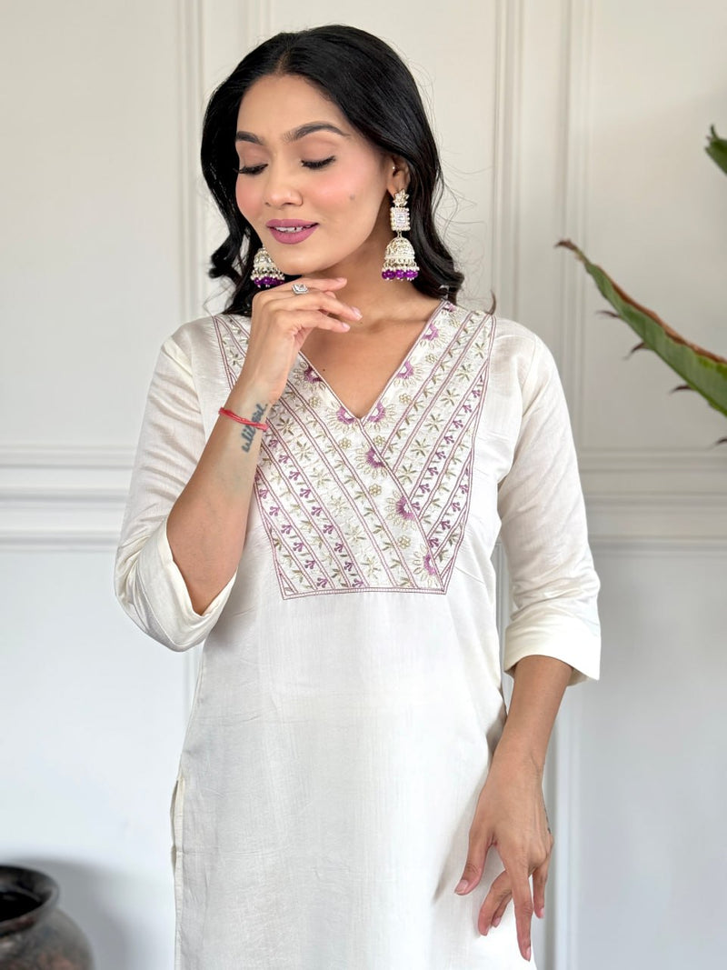 New Heavy Traditional White Kurta Suit Set With Pant And Leheriya Print Dupatta