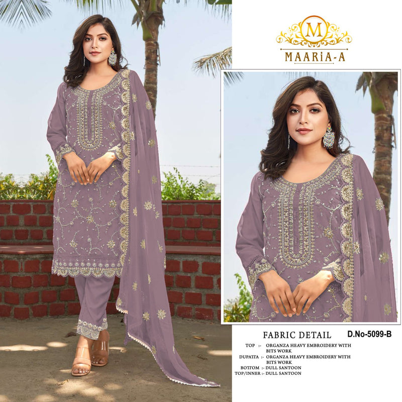Heavy Embroidered Organza Suit with Moti Dupatta